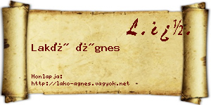 Lakó Ágnes névjegykártya